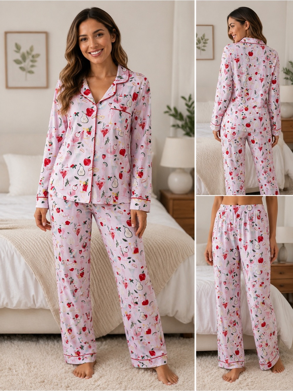 BedHead Classic Pajamas Let's Do Brunch PJ Set in Size S